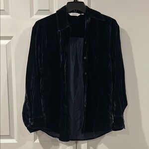Blue Velvet Blouse - & Other Stories - Size XS - Button-up - Glam - Whimsigoth